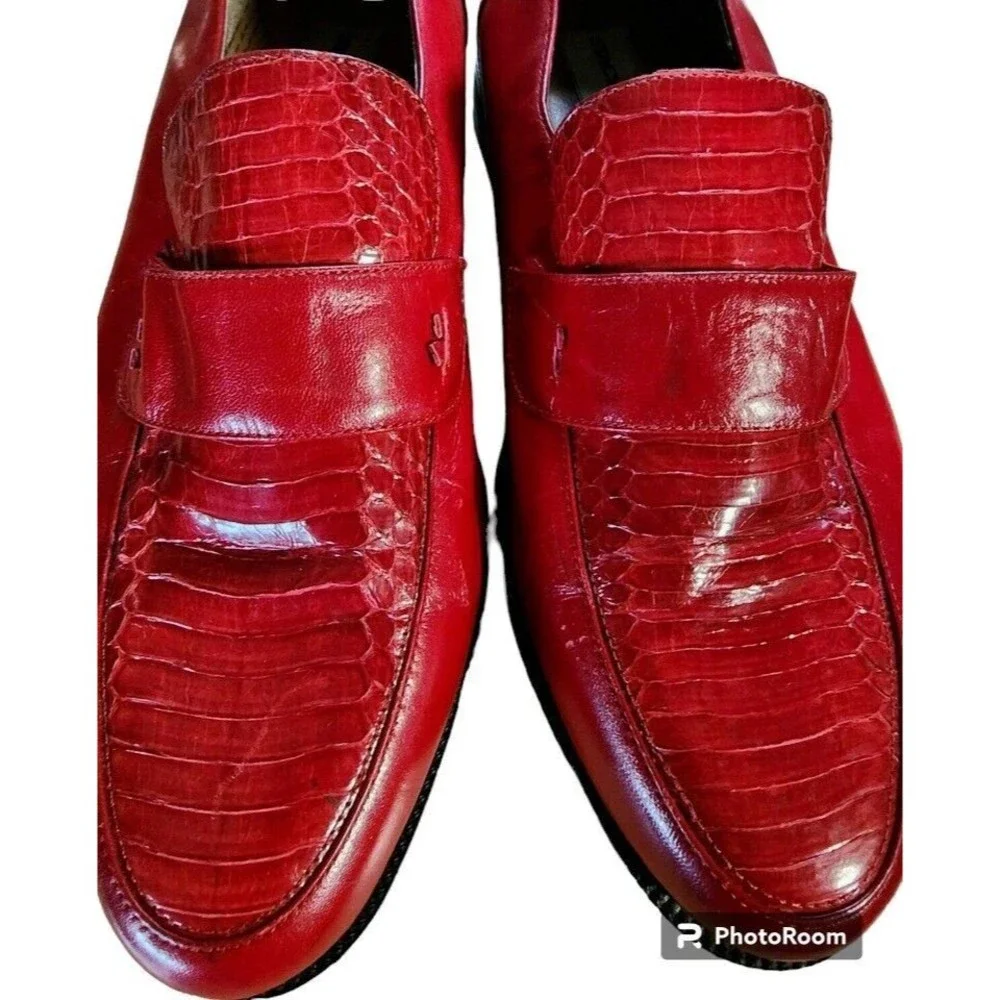 Red Snake Stacy Adams Mens US Size 9.5 Leather Shoes Dapper Show Stoppers